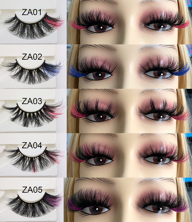 colored 25mm 3d mink eyelashes